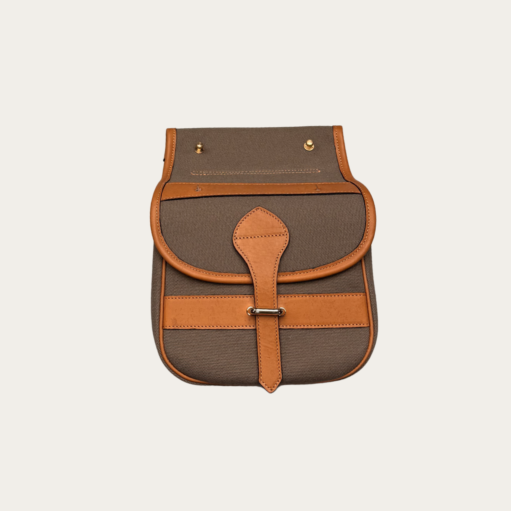 Poche à cartouches - toile/cuir (Supportlo Camel, Taupe Chiné, Pas d'initiales)