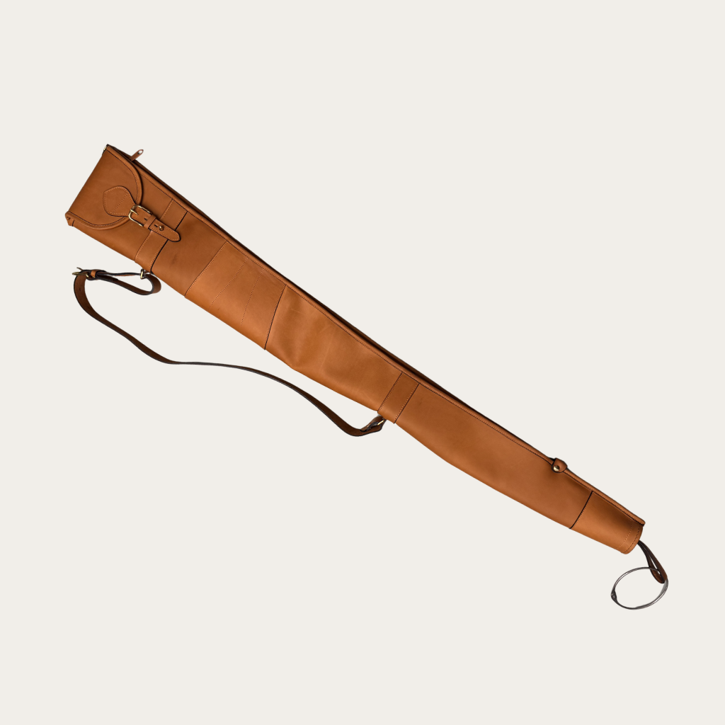 Housse de Fusil rabat - cuir (100 cm, Supportlo Camel, Supportlo Camel, Pas d'initiales)