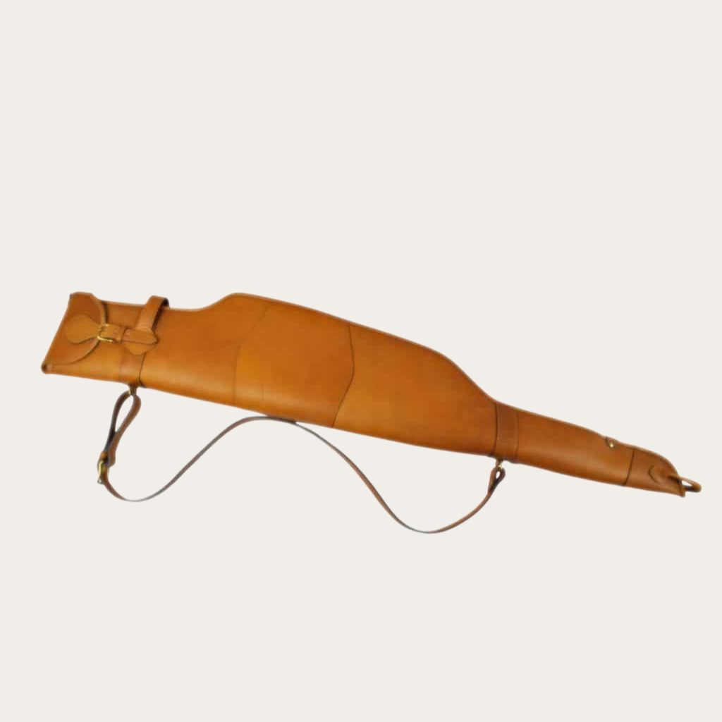 Housse de carabine rabat - cuir (100 cm, Supportlo Camel, Supportlo Camel, Pas d'initiales)