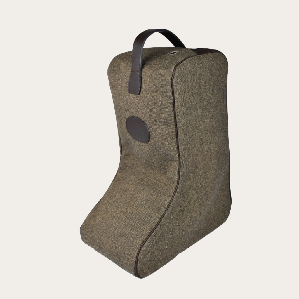 Sac à Bottes - toile/cuir (Supportlo Camel, Taupe Chiné, Pas d'initiales)